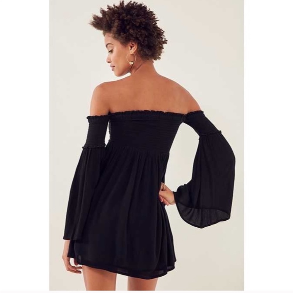 UO Ecote Elora Off The Shoulder Smocked Dress